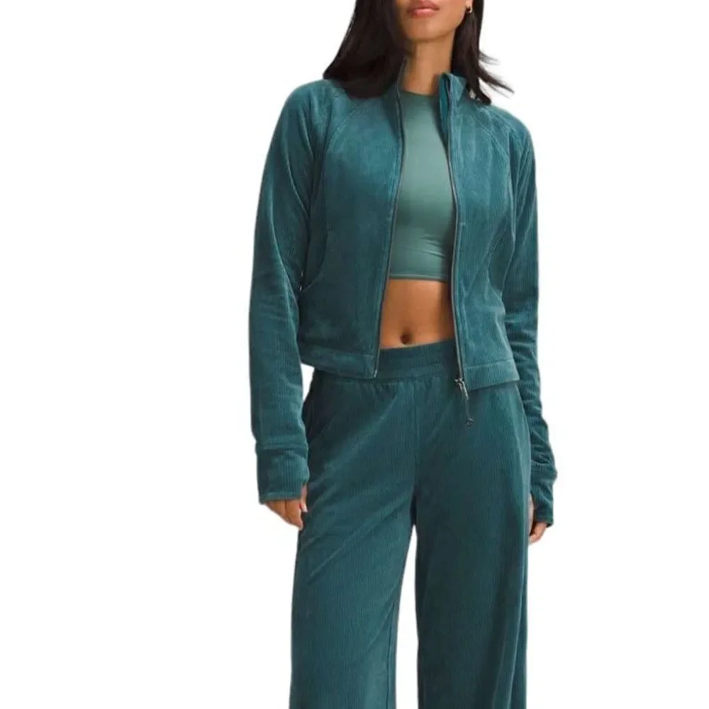Lululemon Scuba Track Jacket *Velvet Cord Storm Teal